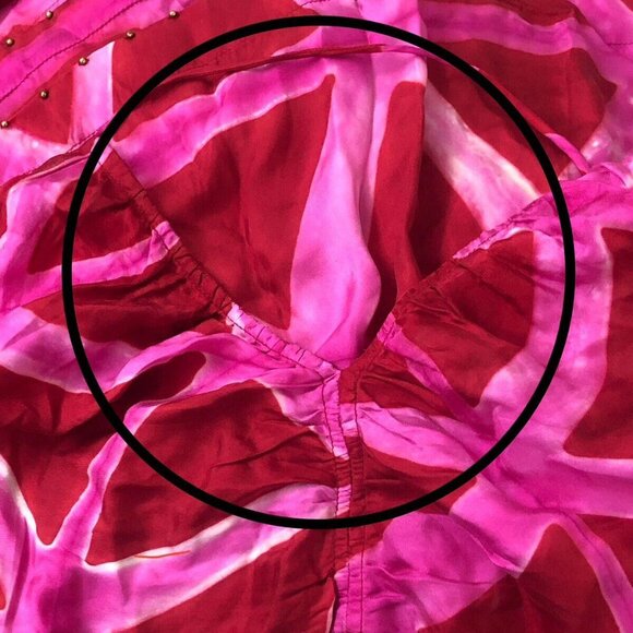 Ilio Nema Silk Tie & Dye Printed Maxi Long Dress Sleeveless Ruffle XS NWD - Picture 6 of 7